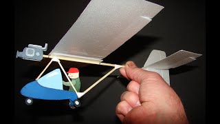 Ultralight Glider made with 2 skewer sticks toothpicks styrofoam amp cardboard [upl. by Cannon]