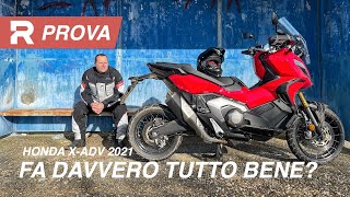 Honda XADV 2021  prova  in sella al maxi scooter che fa la moto anche in off road [upl. by Teraj]