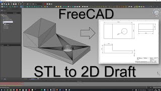 FreeCAD Tutorial  STL Mesh Model to 2D Draft Using TechDraw Workbench [upl. by Jillie338]