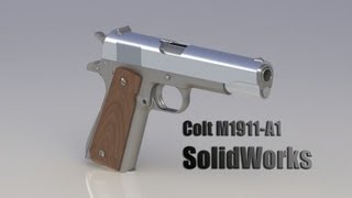 Colt M1911A1 Redux  Solidworks [upl. by Assereht]