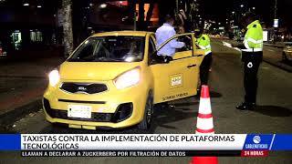 Taxistas protestan por eliminación del taxímetro en Bogotá [upl. by Nosraep]