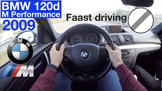 2009 BMW 120d 130 kW POV Test Drive  Acceleration 0  200 kmh [upl. by Winslow]