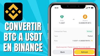 Cómo CONVERTIR BTC A USDT En Binance [upl. by Eniamrehs]