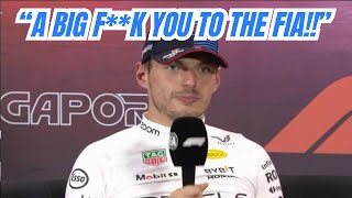 Max Verstappen Showing Protest to FIA by Giving Cold Boring Annoying Answers to the press [upl. by Irmina138]