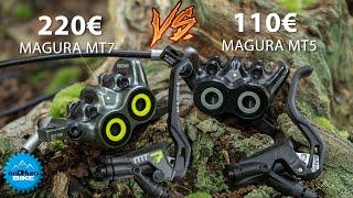 Magura MT5 vs MT7  2 x moins cher  2 x moins efficace  Test comparatif Freins VTT 4 pistons [upl. by Esinaj865]