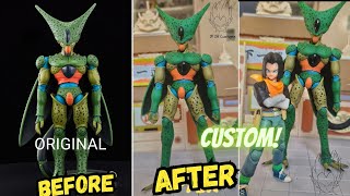 Cell Imperfect First Form Dragon Ball Z SHFiguarts Unboxing amp CUSTOM [upl. by Aratahc935]