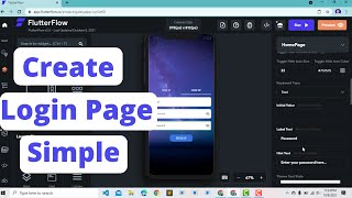 Flutterflow  Create Login Page Simple [upl. by Natsreik448]