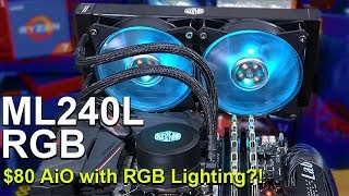 80 Liquid Cooler with RGB Lighting  Cooler Master MasterLiquid ML240L RGB [upl. by Stanislaw]