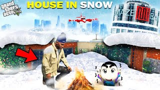 GTA 5  Franklin Found Lost Shinchan amp Pinchan In Snow Tsunami GTA 5 [upl. by Ivatts]