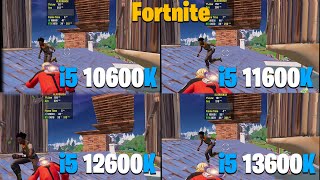 i5 10600K vs 11600K vs 12600K vs 13600K  Fortnite Performance Mode [upl. by Melodie]