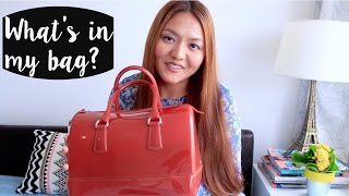 Whats in my bag FURLA Candy Bag  Fall 2015 [upl. by Anetta]