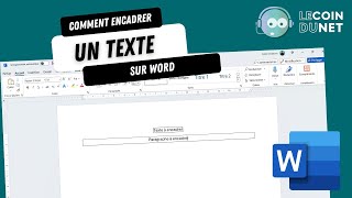 Comment encadrer un texte sur Word [upl. by Hagen273]