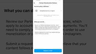 Instagram Ineligible Country or Region problem instagram [upl. by Yecal]