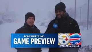 STEELERS VS BILLS Snow and wind POUND Buffalo ahead of Wild Card game  CBS Sports [upl. by Akit560]