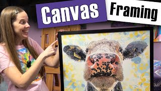 How to Frame a Canvas Painting Using an Open Back Frame [upl. by Ayhtnic]