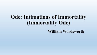 William Wordsworth quotImmorality Odequot SummaryNotes [upl. by Ilowell920]