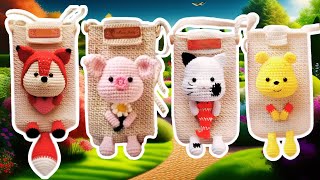 🧶🎉 BOLSAS  CAPINHAS DE CELULAR AMIGURUMI [upl. by Ainel]