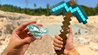 I mined a real diamond using ONLY a toy minecraft pickaxe [upl. by Greenburg554]