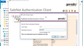 How to Admin logon and user password reset on Safenet eToken [upl. by Ayotan]