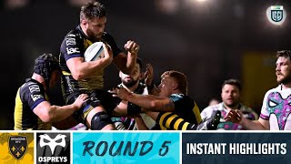 Dragons v Ospreys  Instant Highlights  Round 5  URC 202324 [upl. by Thamora803]