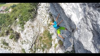 Via Ferrata de Thônes  La Roche à lAgathe  Le surplomb dErmite EF [upl. by Parrnell]