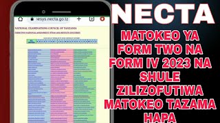 MATOKEO YA FORM TWO NA SHULE ZILIZOFUTIWA MATOKEO [upl. by Ikcim]