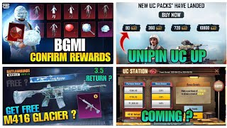 ✅ M4 Glacier Coming in BGMI 35  New Uc Up Event in Unipin  Uc Station  Bgmi Mythic Forge Date [upl. by Buckie]