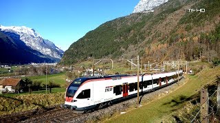 Züge auf der GotthardbahnWinter 2017Silenen Buchholz [upl. by Noral]