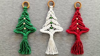 DIY 🎄 ARBOLITOS 🎄 de NAVIDAD en MACRAME paso a paso  DIY Macrame Christmas Tree Ornament [upl. by Aenea]