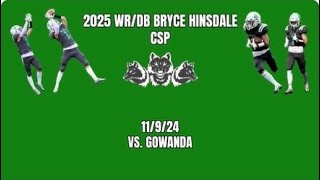 2025 WRDB Bryce Hinsdale  vs Gowanda 110924 [upl. by Assilac306]