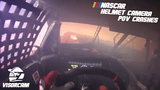 NASCAR Helmet Cam First Person Onboard Crashes [upl. by Patrica]