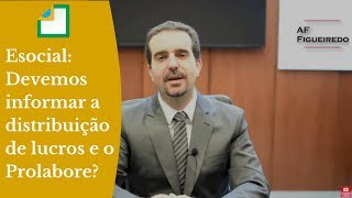 Esocial Devemos informar a distribuição de lucros e o Prolabore  Alfredo Figueiredo Explica [upl. by Torrell900]