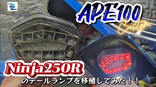 【エイプカスタム】エイプにニンジャ250Rのテールランプを移植してみた！4miniモトブログエイプカスタム [upl. by Crowns436]