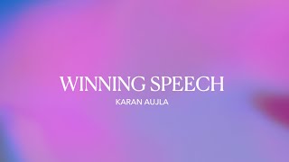 Karan Aujla Reaction Winning Speech  Latest Punjabi Songs 2024 [upl. by Ellerehc]