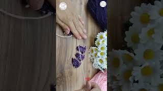 EASY WOOLEN FLOWER PATTERN MAKING [upl. by Humfrid48]