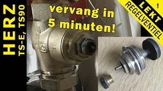 Radiatorknop lekt binnenwerk van Herz regelventiel vervangen  1 6379 03 HERZ TSE TS90 [upl. by Varick]