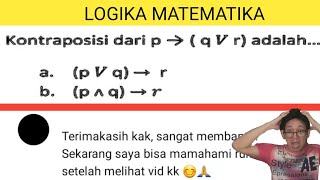 🔴LOGIKA MATEMATIKA🔴Kontraposisi dari P implikasi q disjungsi r adalah [upl. by Aivatahs]