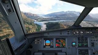 Air New Zealand Airbus A320200  ZKOAB RNAVZ Approach into RWY23 at Queenstown NZQN  MSFS2020 [upl. by Kaitlyn904]