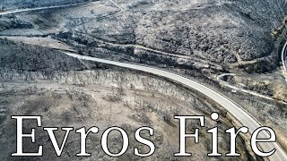 Evros Fire Greece 2023  by drone 4K wildfire [upl. by Weinreb]