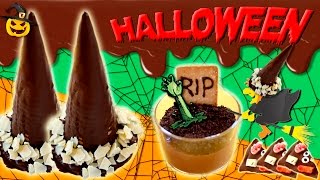 RECETAS para HALLOWEEN  3 ideas DULCES de halloween con CHOCOLATE [upl. by Bores]