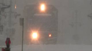 HD CONRAIL Train in a SnowstormBlizzard 2009 Massive Leslie RS3L [upl. by Eigram111]