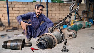 How Ingenious Mechanic’s Repair a Broken Mercedes Trailer Shaft  Trailer axle spindle replacement [upl. by Benildis]