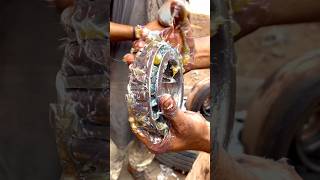 Mindblowing bearing grease skills  wheel greasing shortsfeed shorts skills [upl. by Sheelagh]