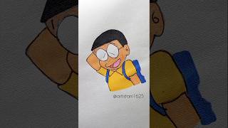 Nobita drawing with acrylic marker  Doraemon yt shorts art doraemon youtubeshorts [upl. by Irrahs]