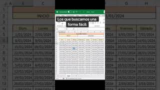 📆 Crear calendario en Excel exceltips tutorial tips trucos exceltutorial excel tips hack [upl. by Devi542]