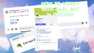 HOW TO VERIFY with CARL BOT I🐢💭✅II verifydiscord carlbot discord discordserver howto [upl. by Hance]