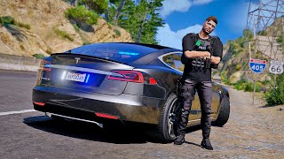 POLIZEI TESLA GEGEN RASER  GTA 5 Real Life Online amp GRP [upl. by Adnolahs]