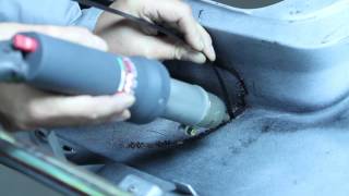 PLASTIC REPAIR  How to restore a cut in a plastic bumper [upl. by Pall]