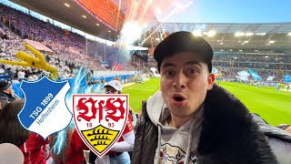 XXL FANINVASION Pyroshow🔥🧨 Bombenstimmung💣🔴⚪️  TSG HOFFENHEIM vs VFB STUTTGART  Stadionvlog [upl. by Hammer]