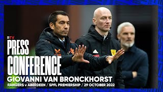 PRESS CONFERENCE  Giovanni van Bronckhorst  29 Oct 2022 [upl. by Salocin]